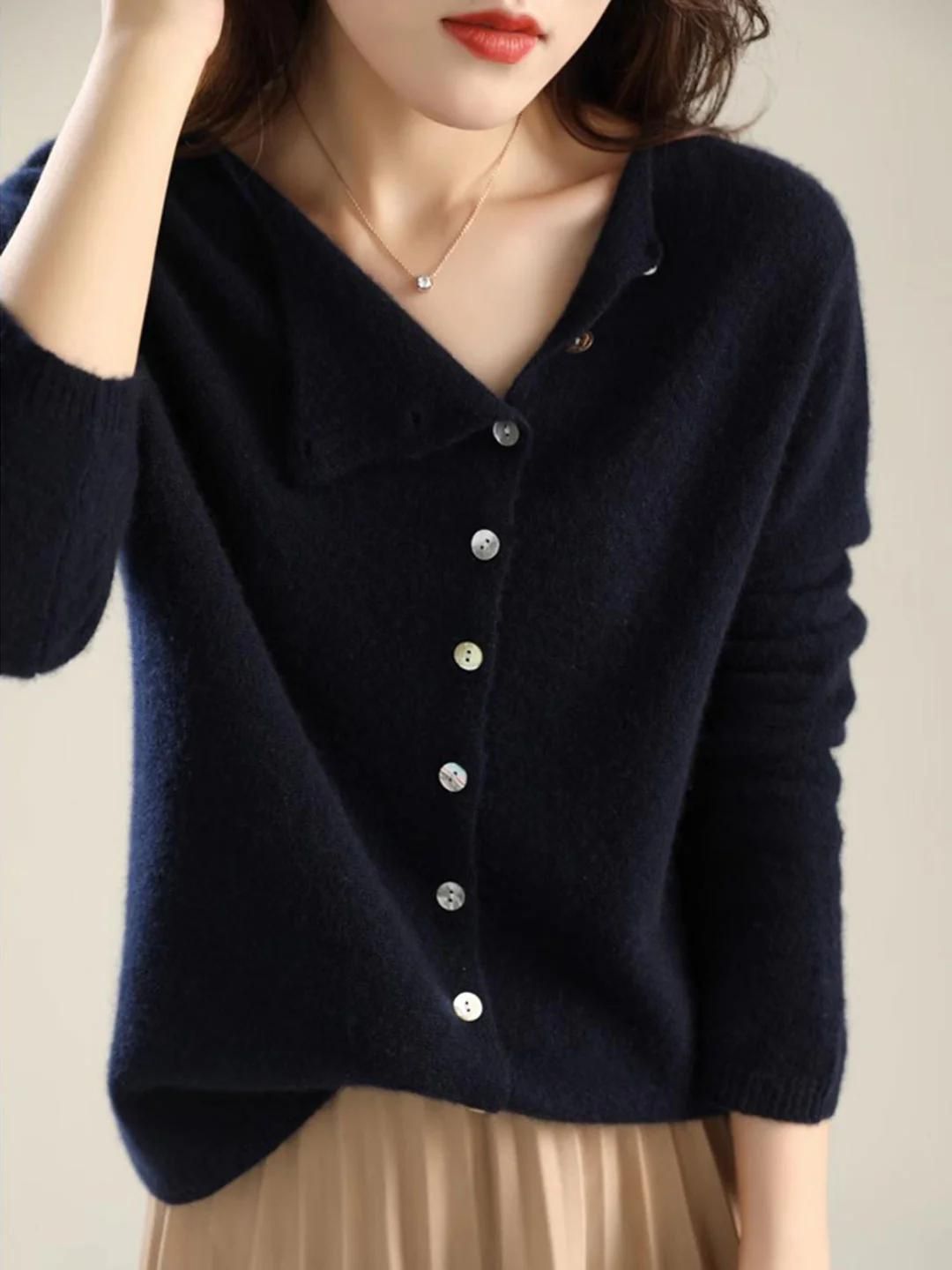 Round Neck Thin Knitted Cardigan