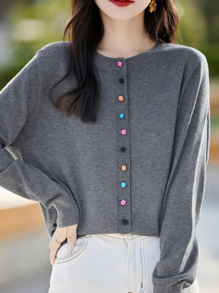 Classic Crew Neck Knit Cardigan