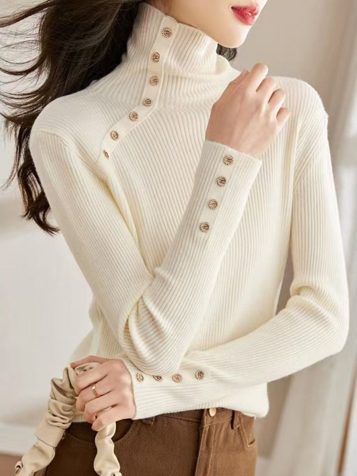 High Collar Slim Fit Long Sleeve Sweater