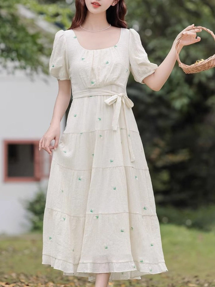 Embroidered  Chiffon Dress