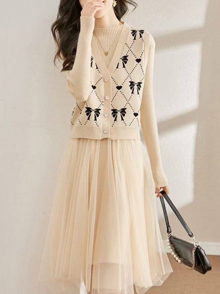 Fashion Knitted Two-piece Dress