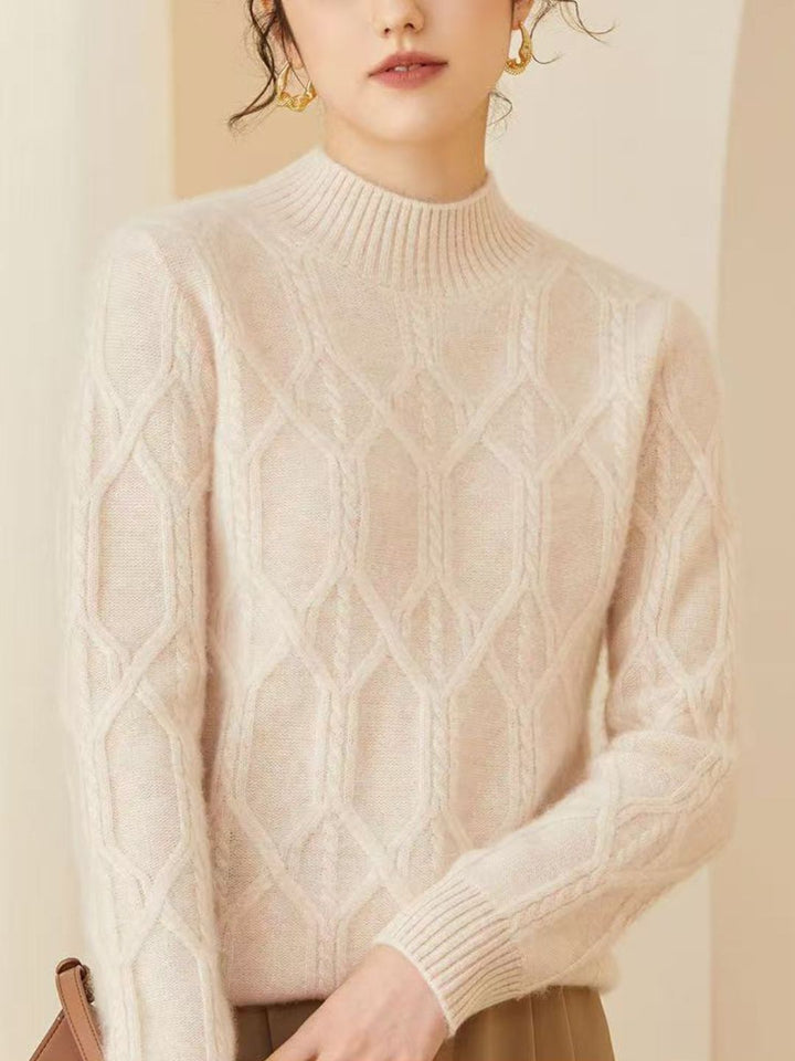 Half Turtleneck Jacquard Pullover