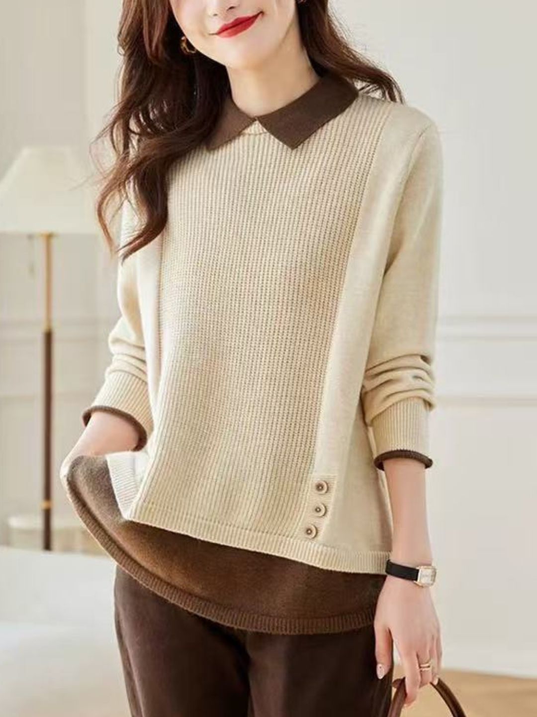 Classic Casual Lapel Sweater