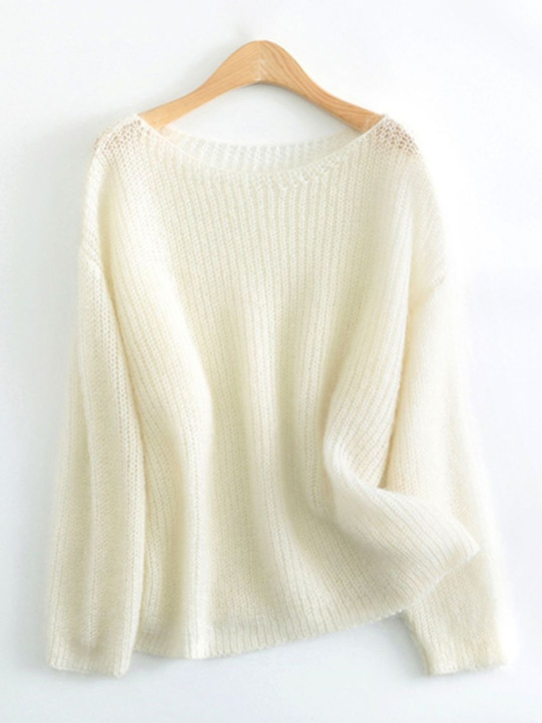 Loose Crew Neck Long Sleeve Knit Top