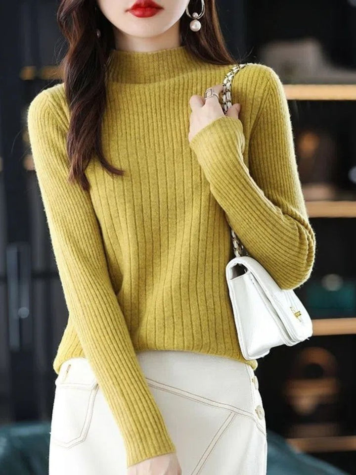 Classic Turtleneck Solid Color Knitted Sweater