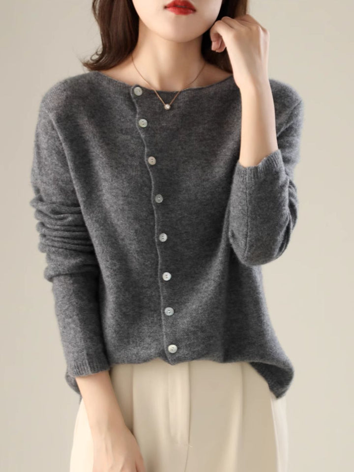 Round Neck Thin Knitted Cardigan