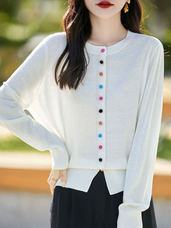 Classic Crew Neck Knit Cardigan