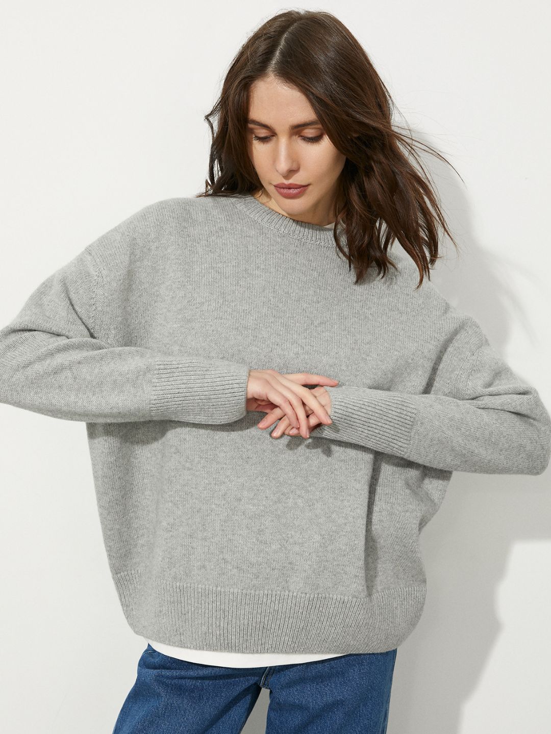 Crew Neck Knitted Pullover Top