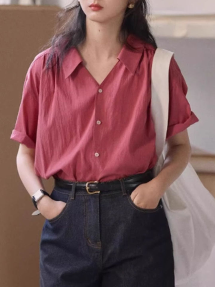 Loose Short Sleeve Chic Shirt