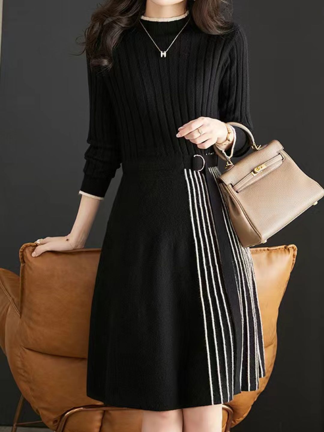 Knitted Pleated Dress