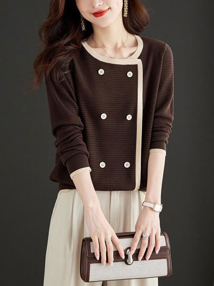 Loose Crew Neck Knitted Pullover Top