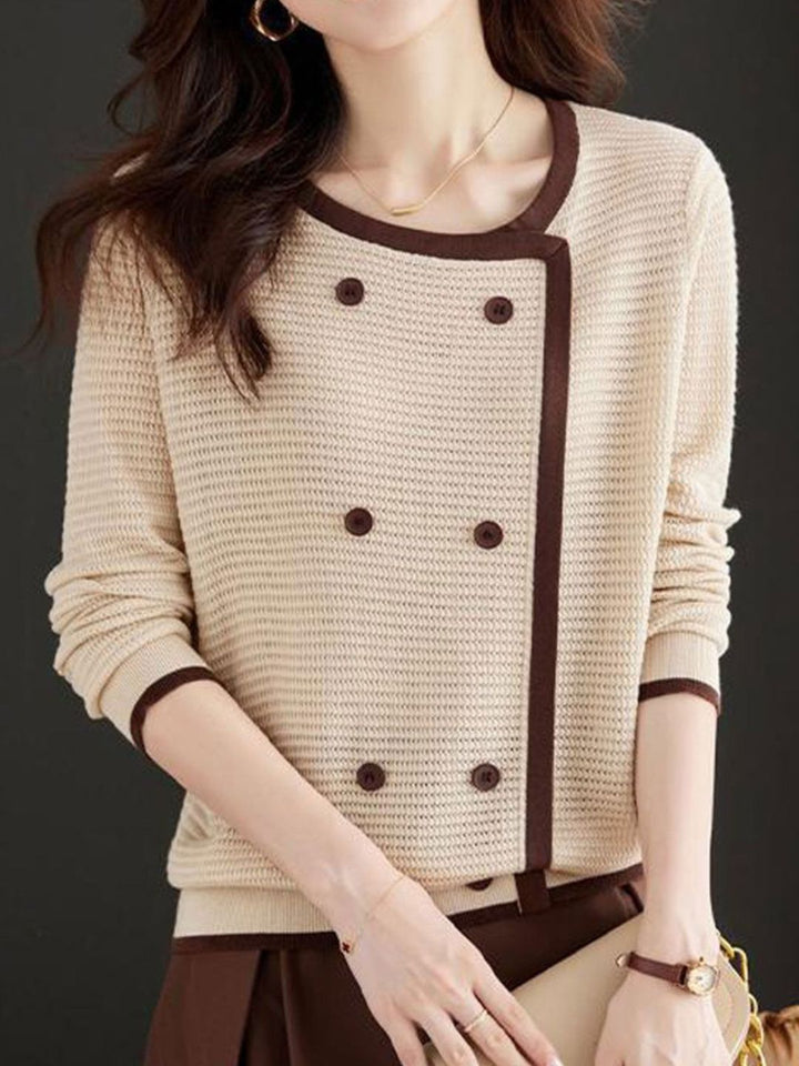 Loose Crew Neck Knitted Pullover Top