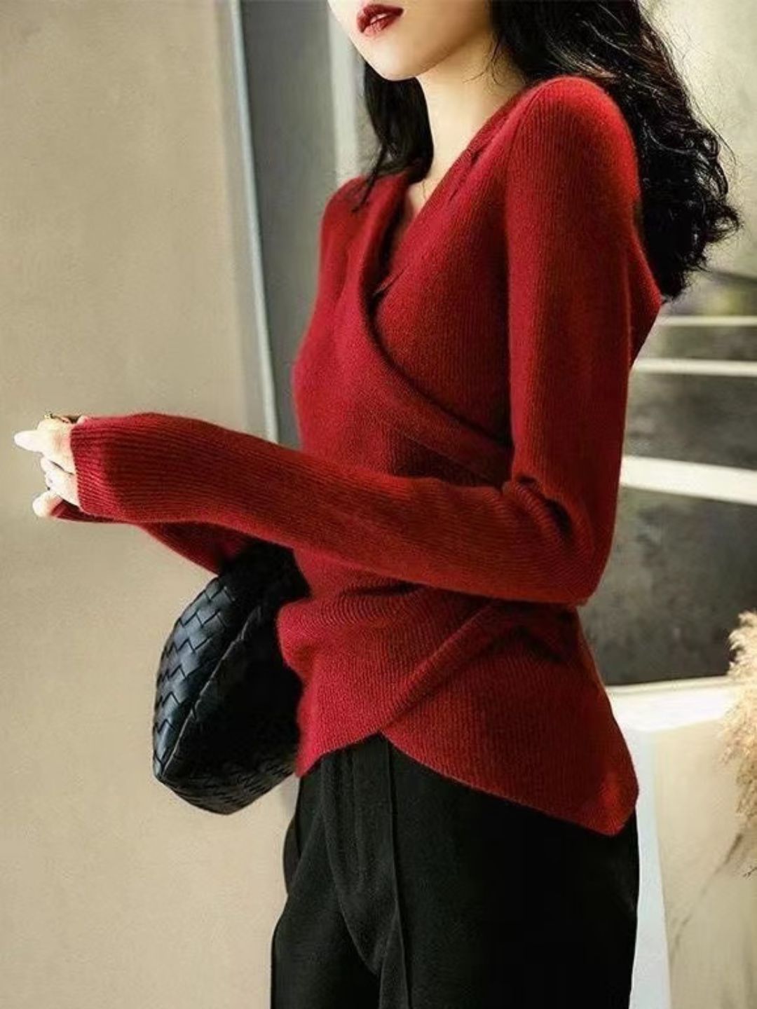 Cross-knit Sweater Pullover