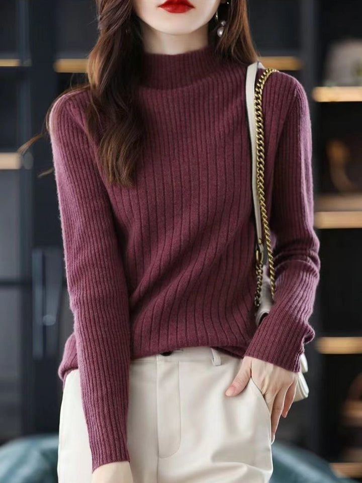 Classic Turtleneck Solid Color Knitted Sweater