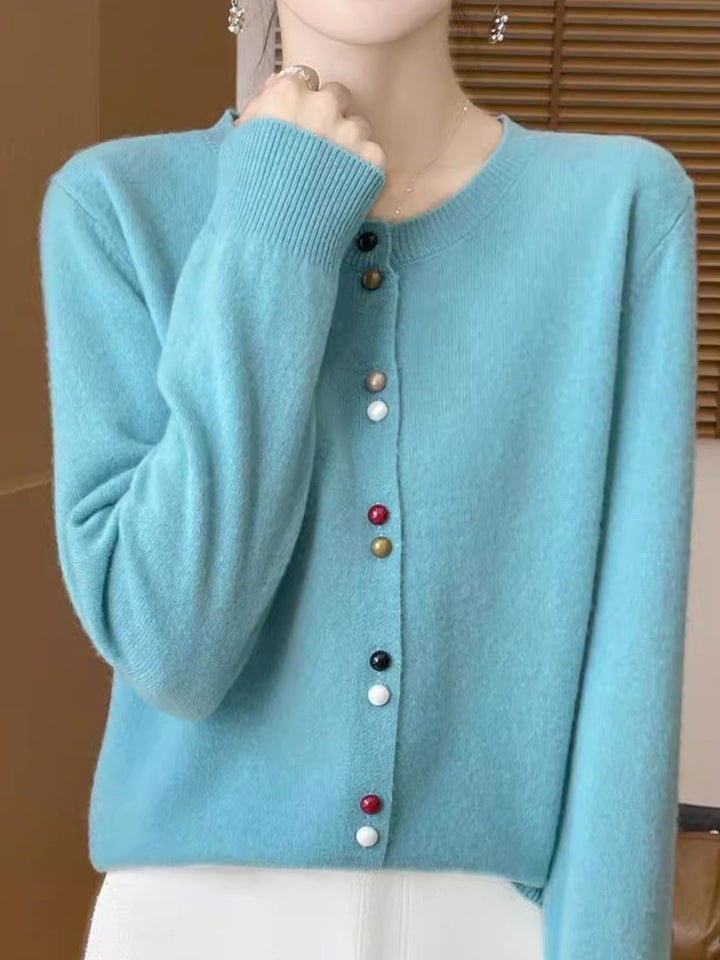 Crew Neck Solid Color Sweater