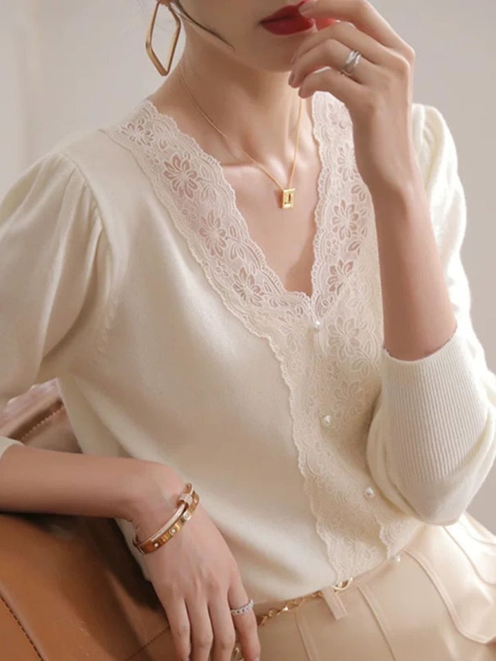 Lace Panel Sweater Top