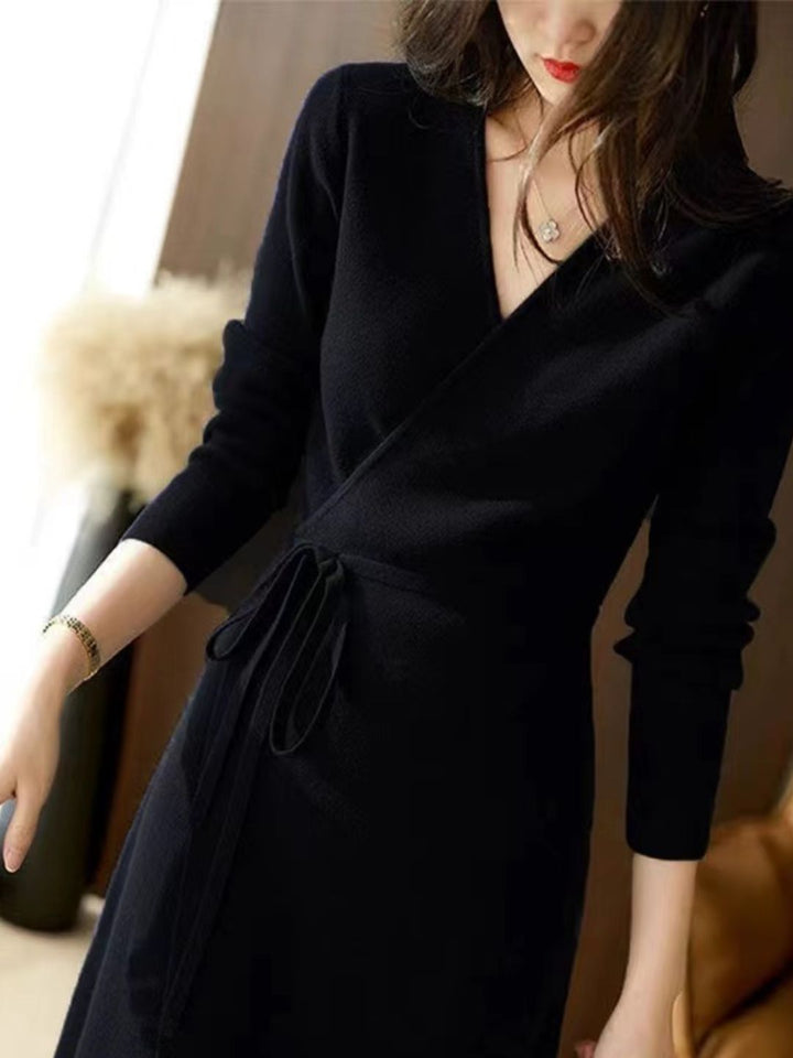 V-neck Knit Dress