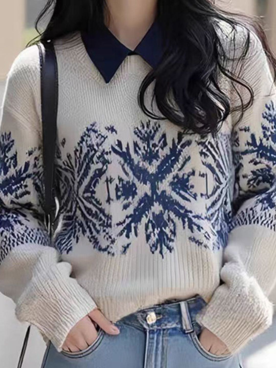 Fashion Lapel Sweater