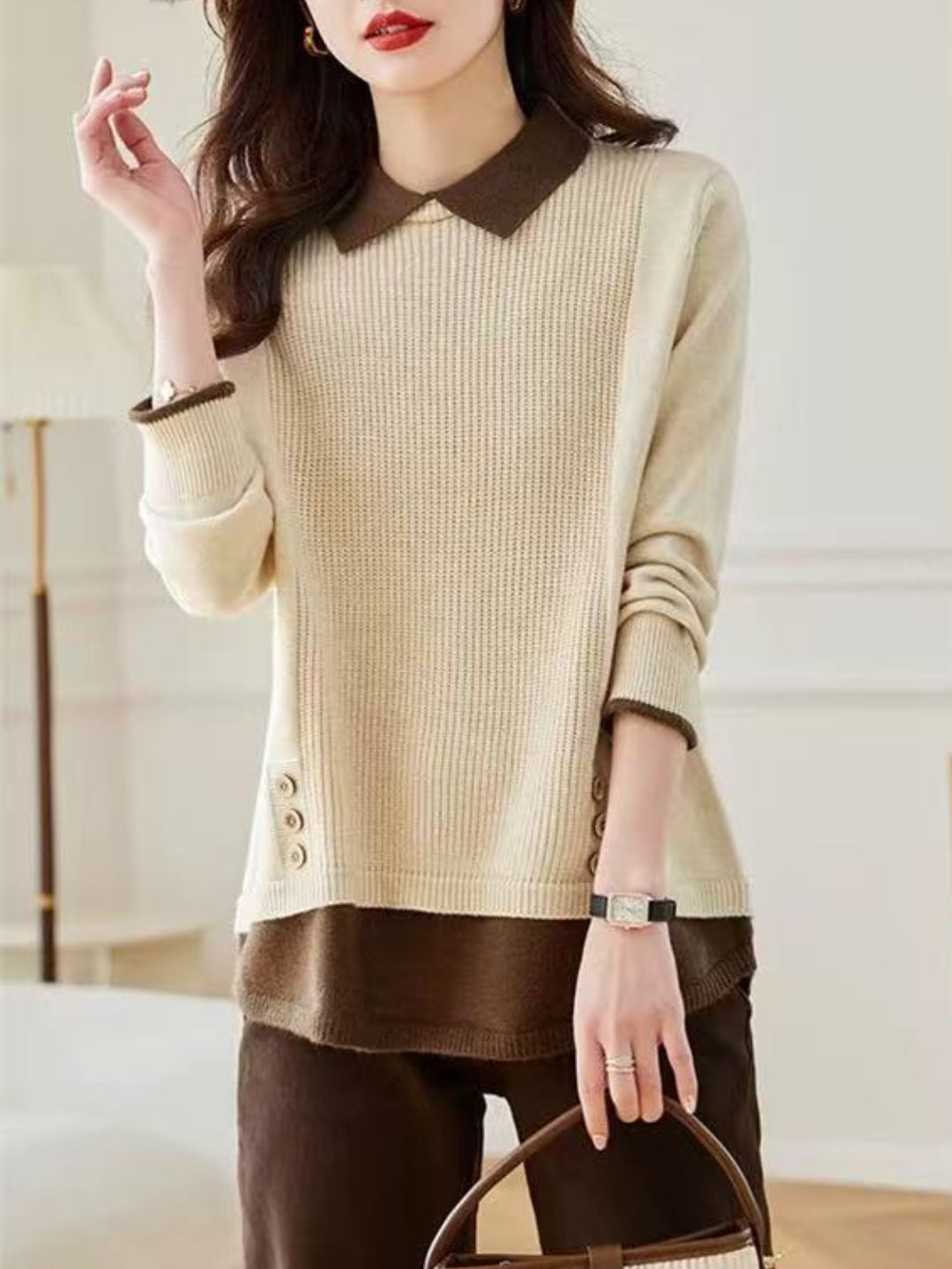 Classic Casual Lapel Sweater