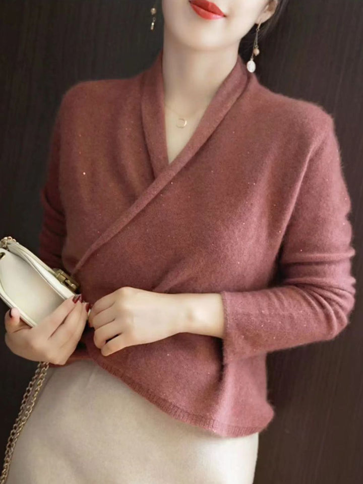 Crossover V-neck Sweater