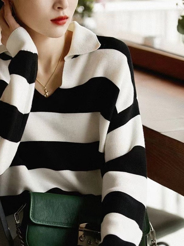 Loose Striped Knitted Sweater