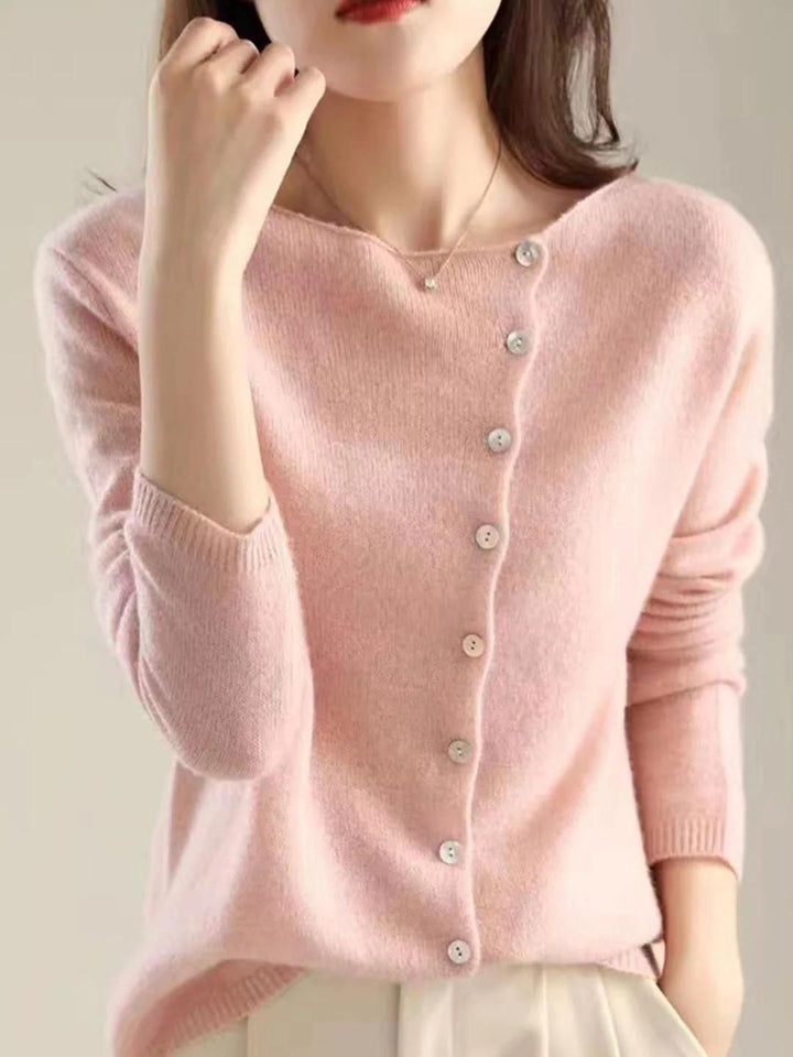 Round Neck Thin Knitted Cardigan