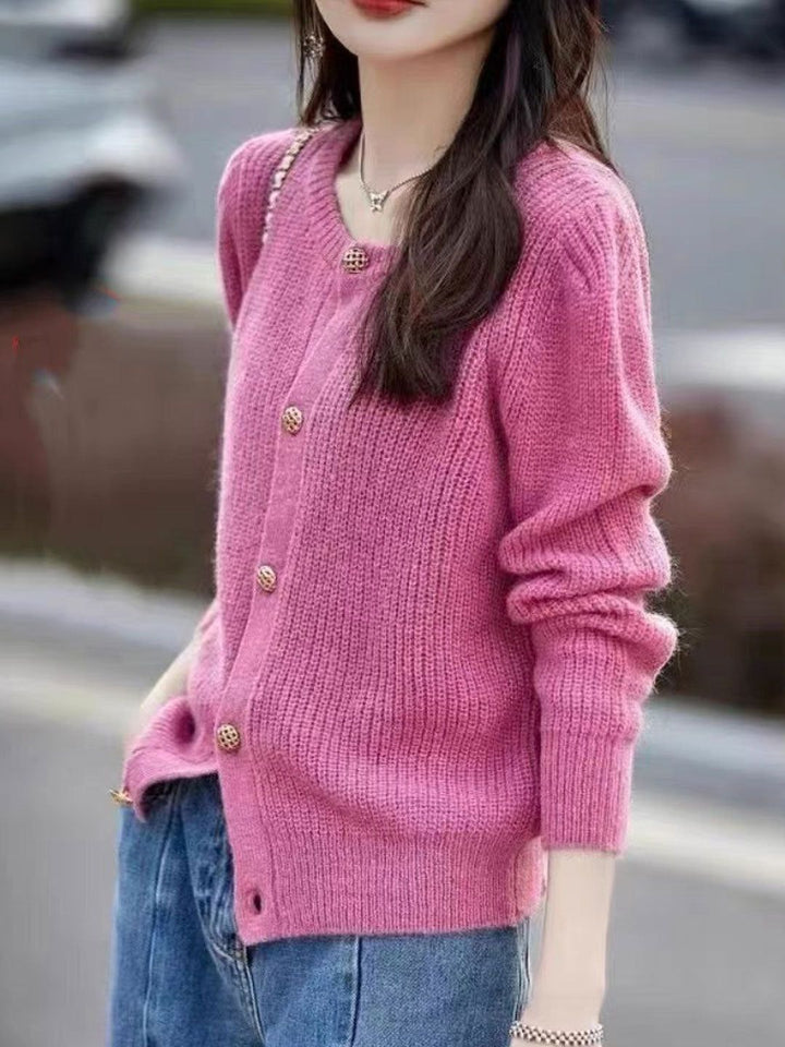 Loose Solid Color Knitted Cardigan