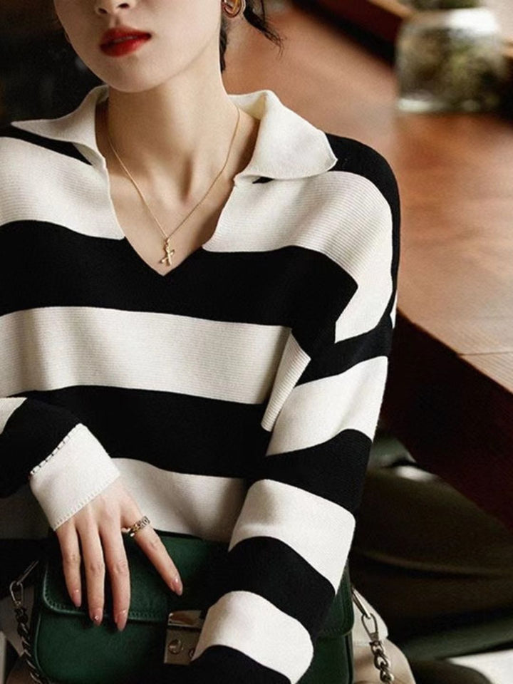 Loose Striped Knitted Sweater