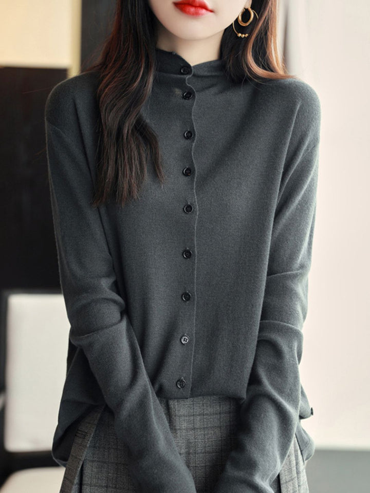 Classic Crew Neck Knitted Cardigan