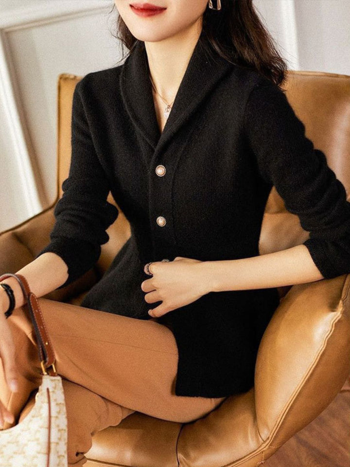 Fashion Lapel Knitted Cardigan