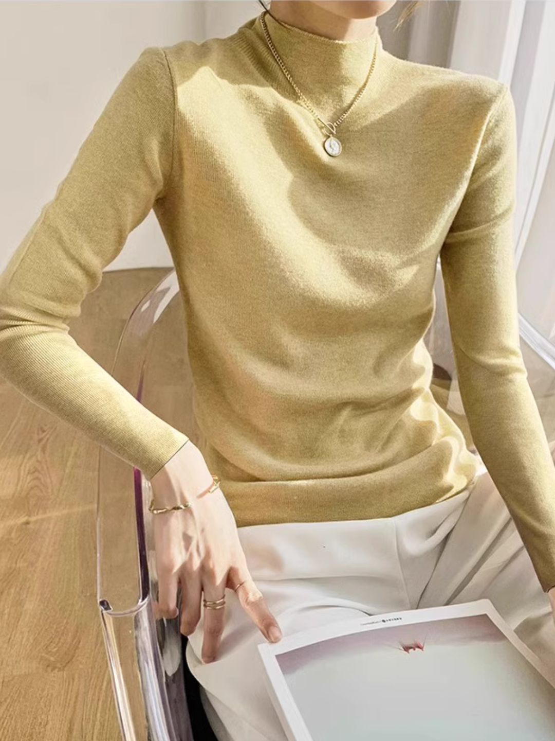 Classic Solid Color Sweater