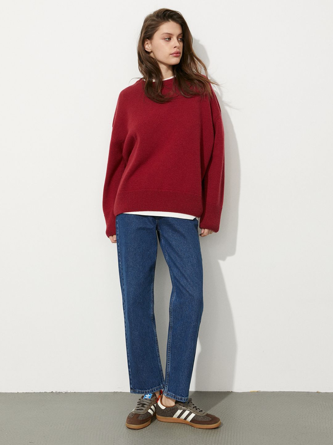 Crew Neck Knitted Pullover Top