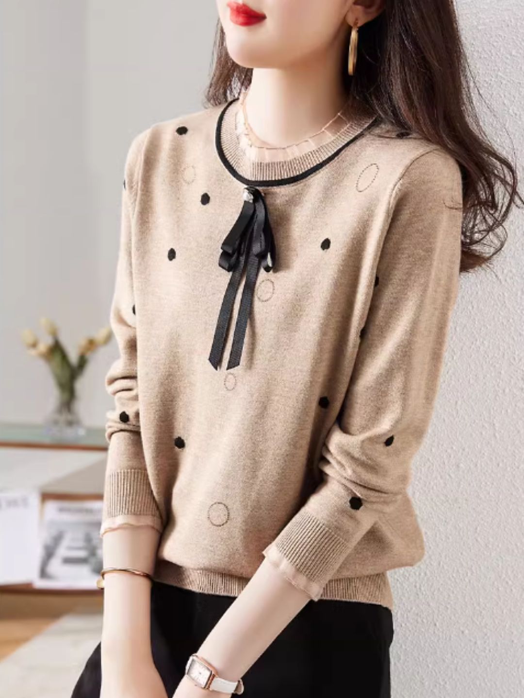 Classic Ribbon Knitted Cardigan