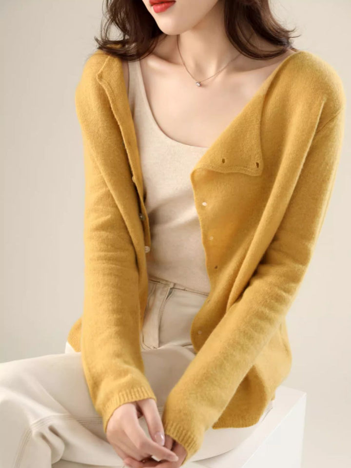 Round Neck Thin Knitted Cardigan