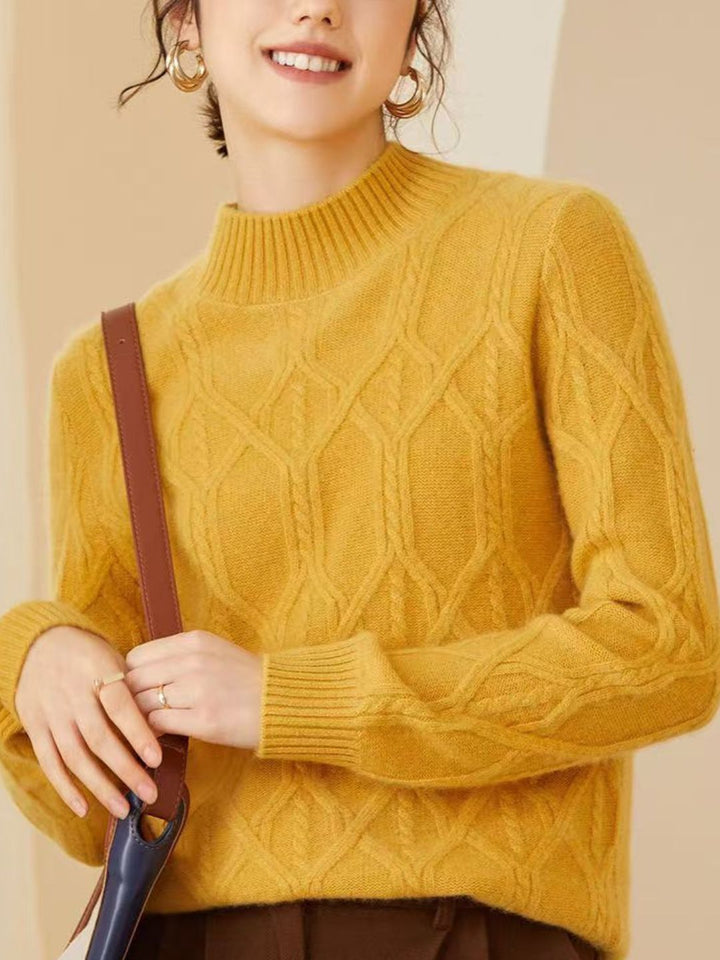 Half Turtleneck Jacquard Pullover