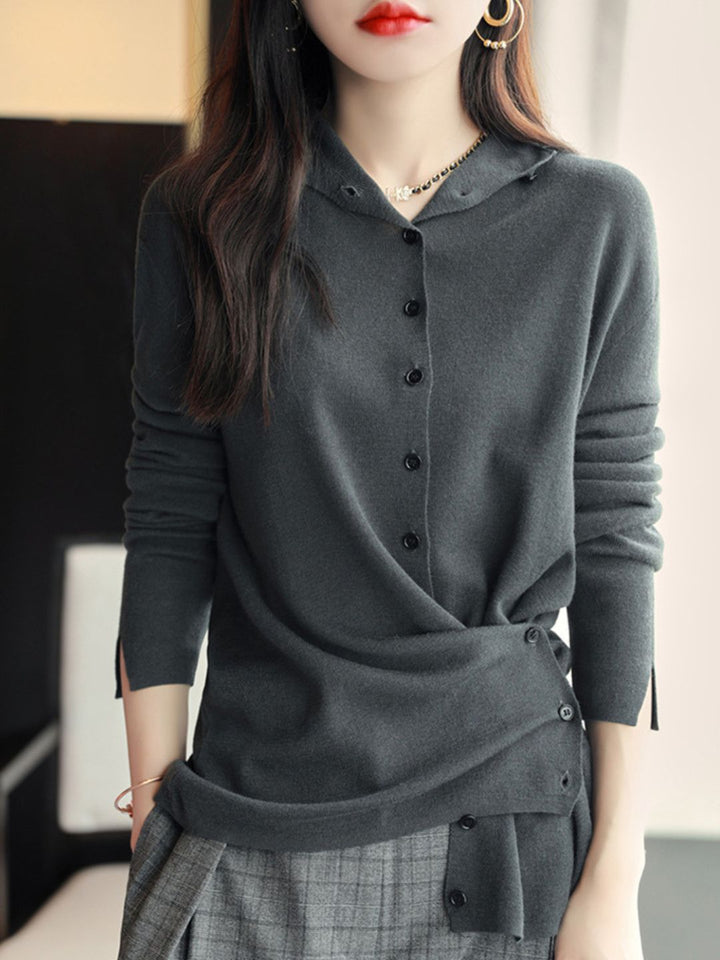 Classic Crew Neck Knitted Cardigan