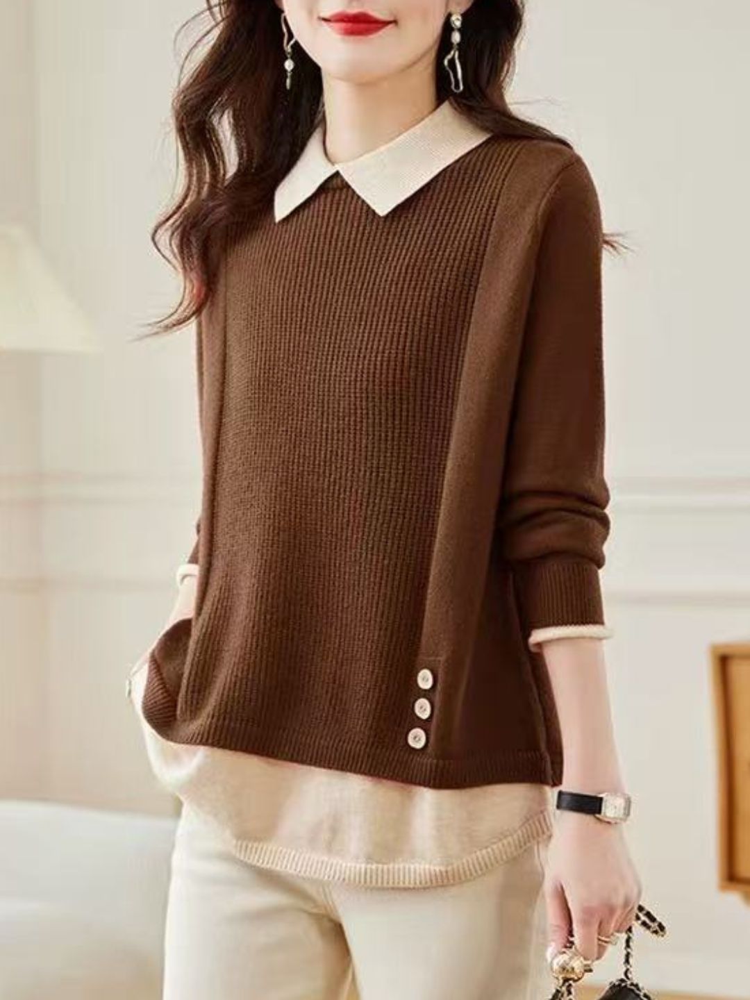 Classic Casual Lapel Sweater