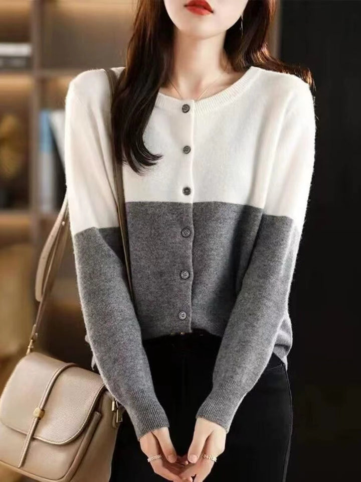 Classic Crew Neck Colorblock Sweater