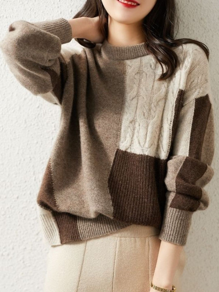 Color Block Crewneck Sweater