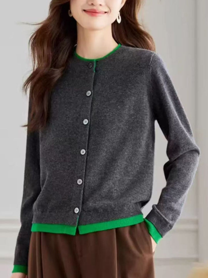 Classic Crew Neck Knit Cardigan