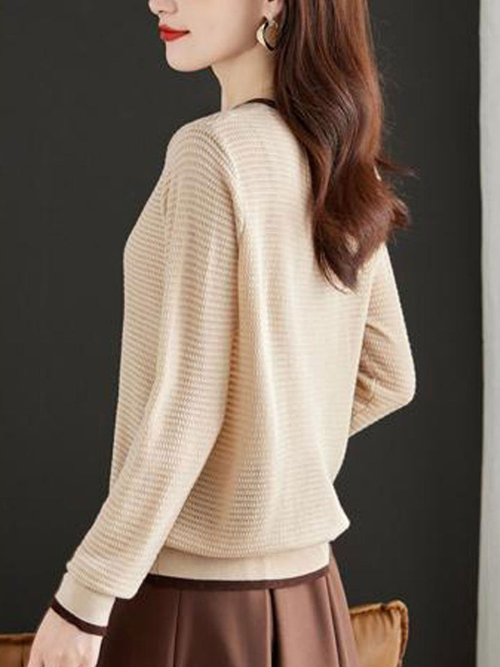 Loose Crew Neck Knitted Pullover Top