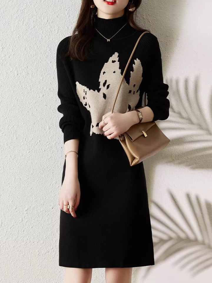 High Neck Knit Dress