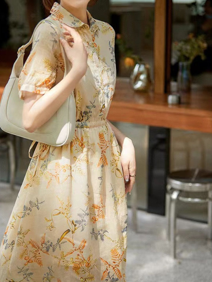 Elegant Chiffon Floral Dress