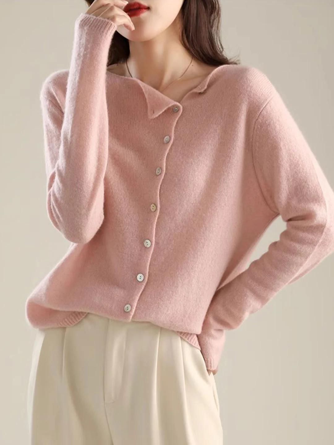 Round Neck Thin Knitted Cardigan