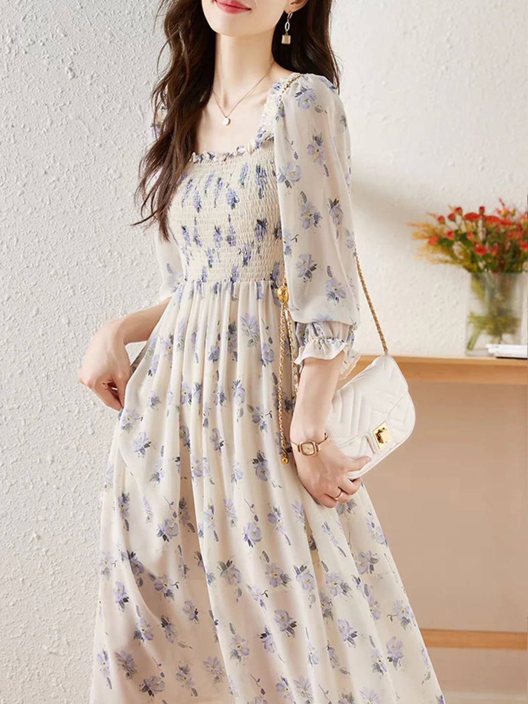 Chiffon Printed Floral Dress