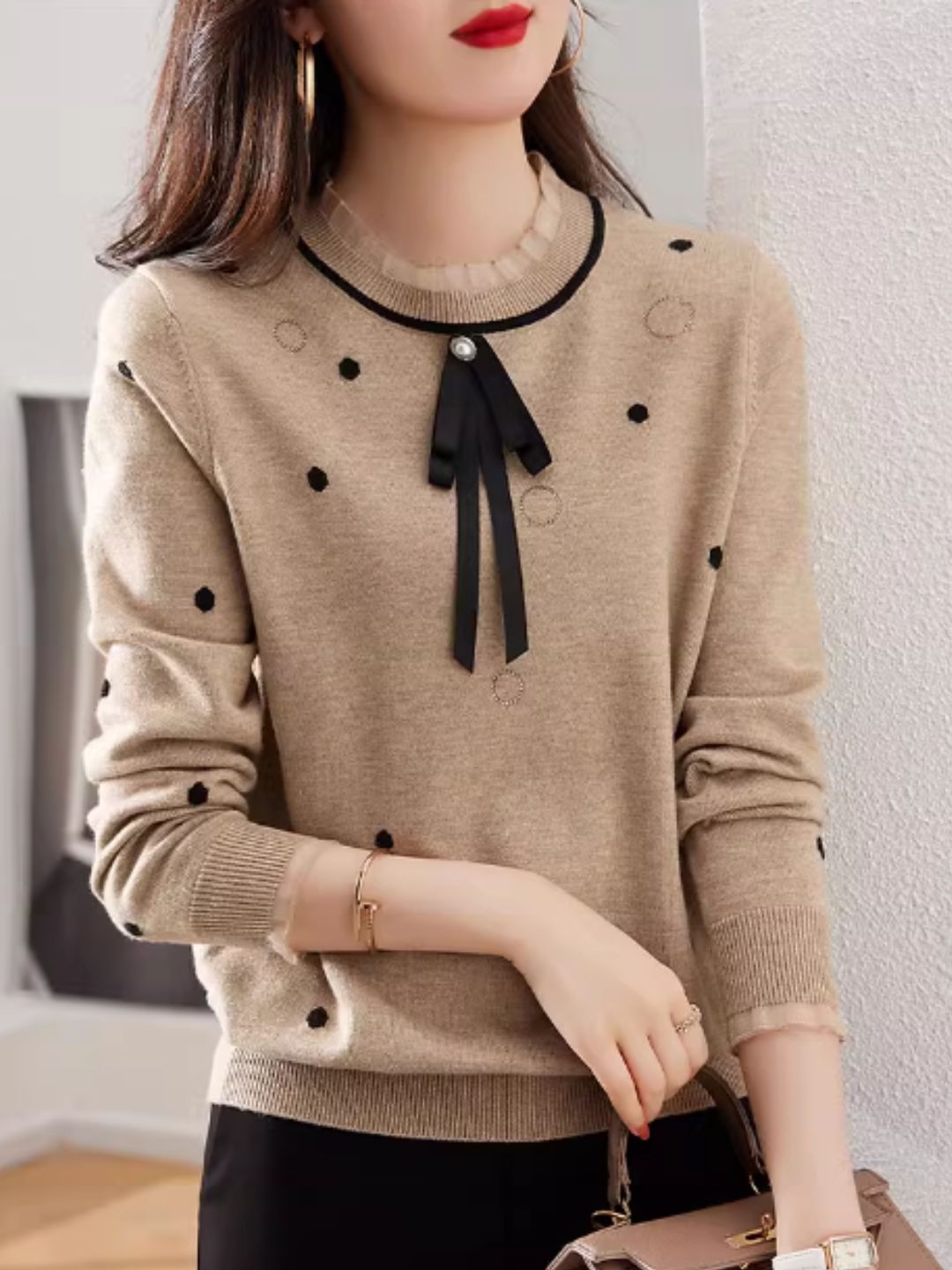 Classic Ribbon Knitted Cardigan