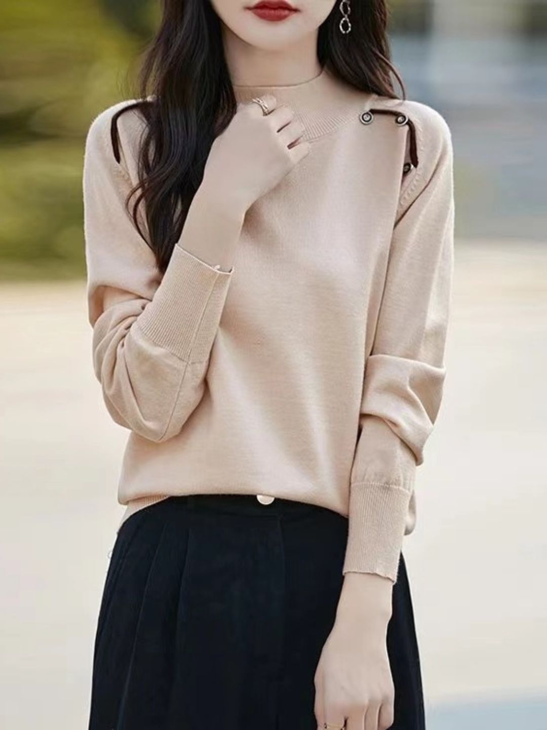 Classic Turtleneck Solid Color Knitted Sweater