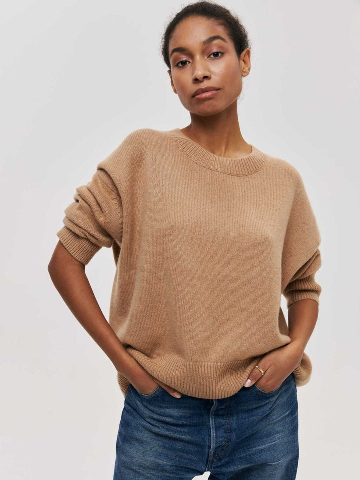 Crew Neck Knitted Pullover Top