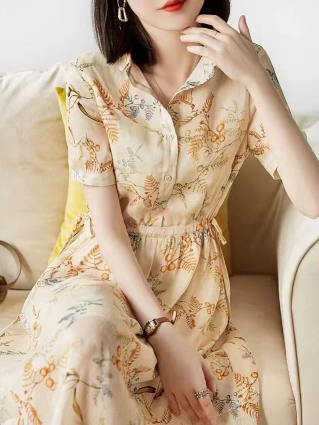 Elegant Chiffon Floral Dress