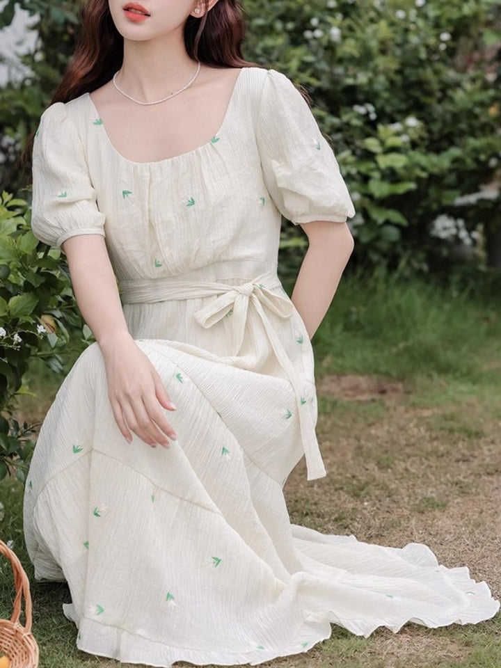 Embroidered  Chiffon Dress